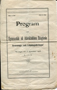Sportboken - Program Brottnings- och lpningstvlingar 1908