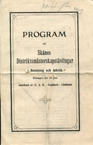 Sportboken - Sknes Distriksmsterskap Brottning & Atletik 1909