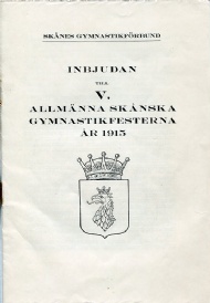 Sportboken - Inbjudan till V. allmnna sknska gymnastikfesterna r 1915